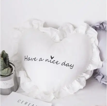 pink/black/grey/white 40*45 cm Romantic heart shaped cushion cover cotton fabric throw pillowcase lumbar pillow cover bed