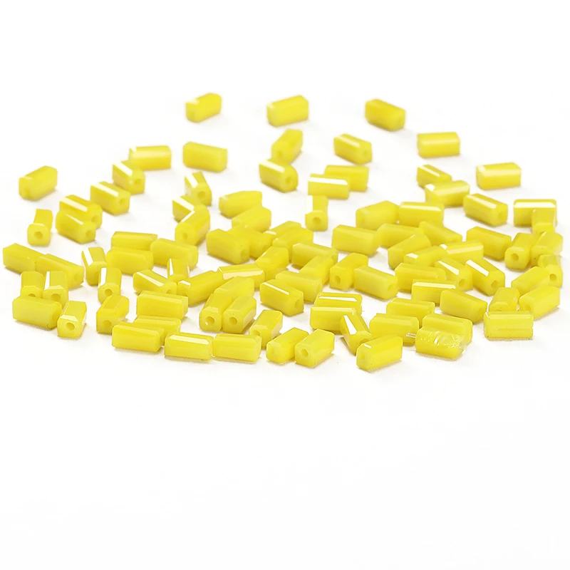 Yellow Bright Color AB 50pcs 2*4mm  Crystal Beads Austria Crystal  Square-shape Beads Charm Glass Beads C-3