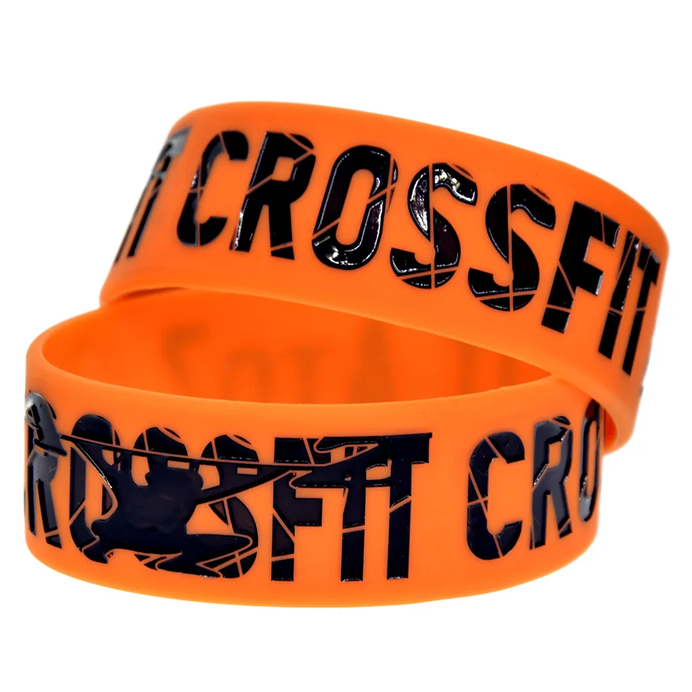 1 PC One Inch Wide Workout Slogan Handgelenkband Gummiarmreif Crossfit A bis Z Silikonarmband für Cross-Training Athleten – Detail 4