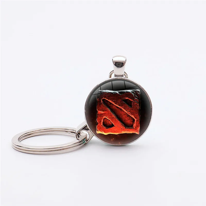 Hot Game Theme Dota 2 Logo Keychain Dota 2 Logo Pendant Key Chain Figure Classic Jewelry Gift Keyring