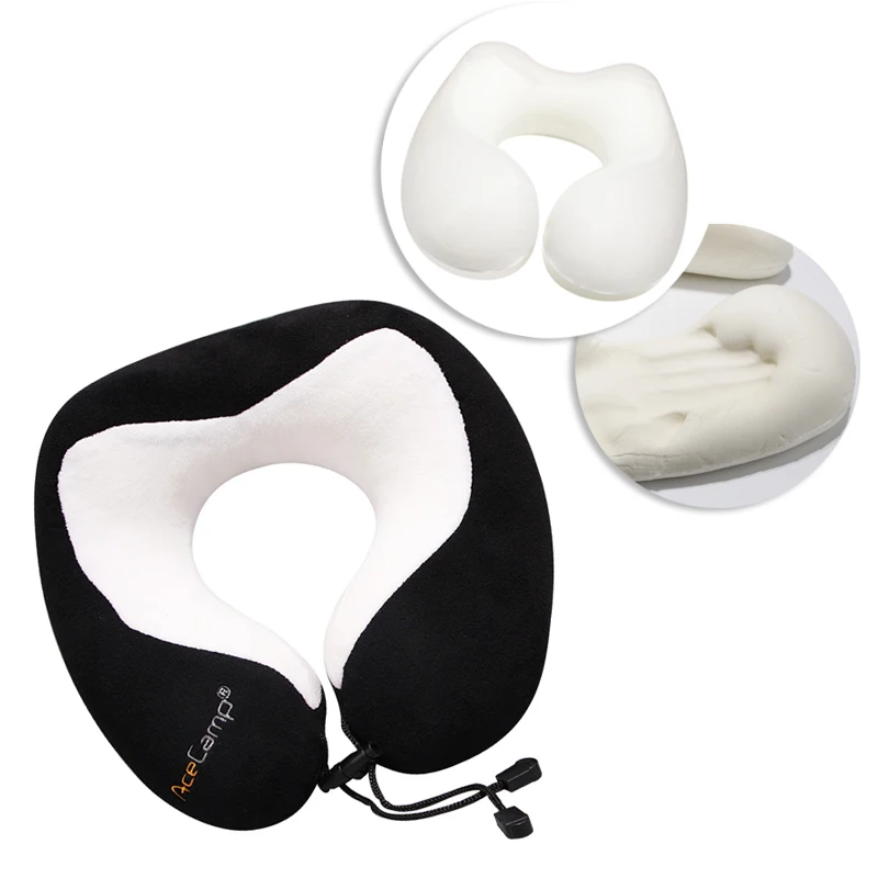 AceCamp Travel Neck Pillow Cozy Soft Lightweight Headrest Car U Shaped Sleeping Airplane Body Cute Panda Support Outdoor Gear