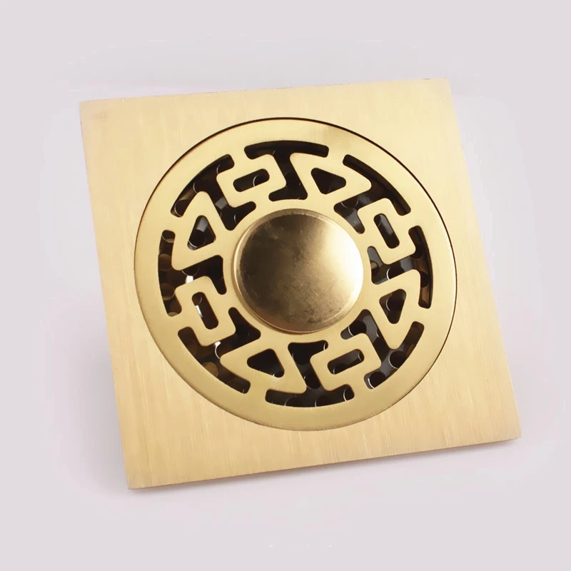 DONYUMMYJO 1pc 4 Inch Copper Deodorant Square Floor Drain Bathroom Washing Machine Floor Drain