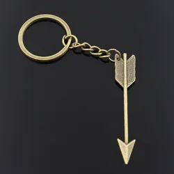New Fashion Men 30mm Keychain DIY Metal Holder Chain Vintage Arrow 64x11mm Bronze Pendant Gift