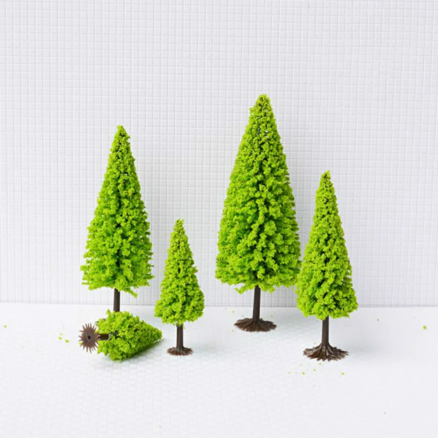 50PCS/LOT Light Green Iron Wire Pine Miniature Model Scale Tree Wire Trees Ho Scale Model Train Layout