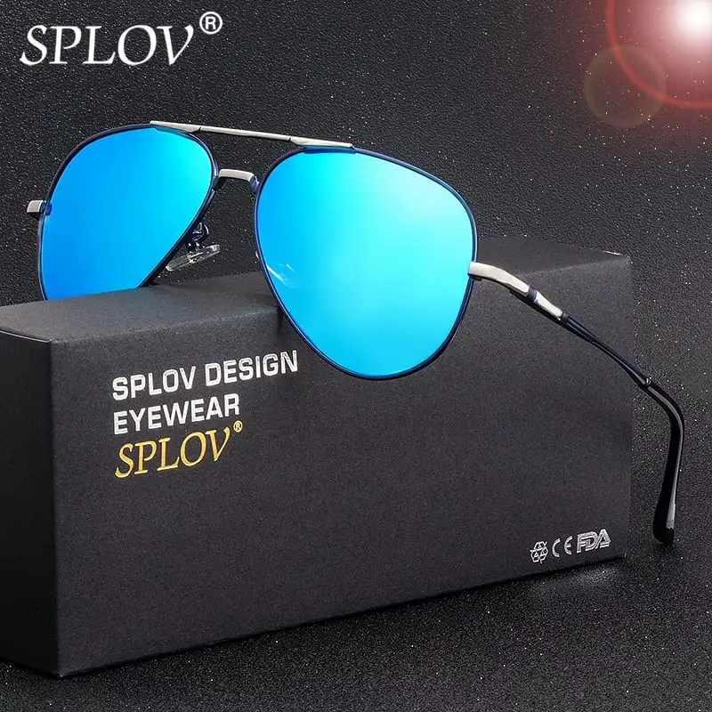 

SPLOV New Fashion Polarized Sunglasses Men Fishing Double Beams Sun Glasses Metal Frame Driving Eyewear Lentes