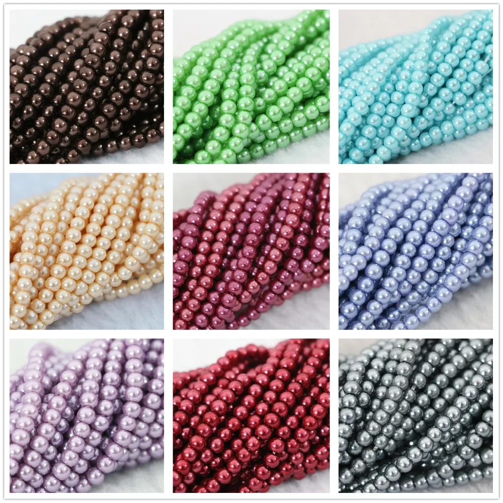 Fashion multicolor shell round pearl 3mm charms women girls newly making loose beads jewelry 15