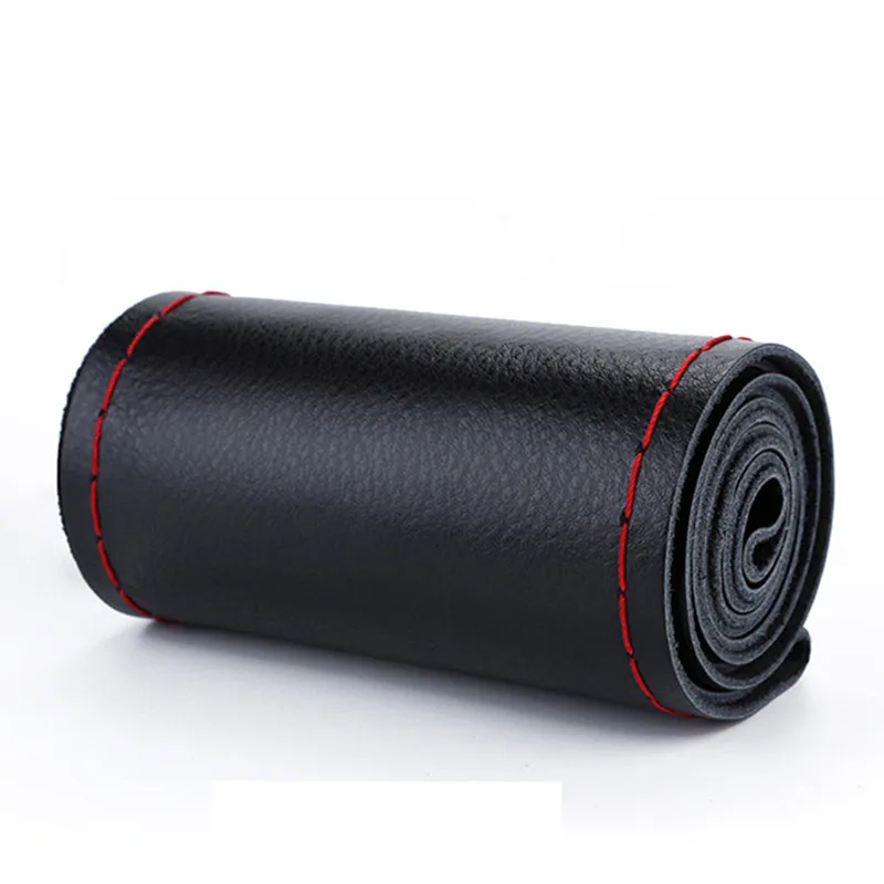 Sewing braiding of red  thread weave Cover on steering wheel Leather Steering Covers DIY stitching set 35/36cm For honda civic