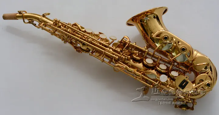 Gold Lacquer Soprano Saxophone B-flat Soprano Brass Musical Professional Fast Shipping