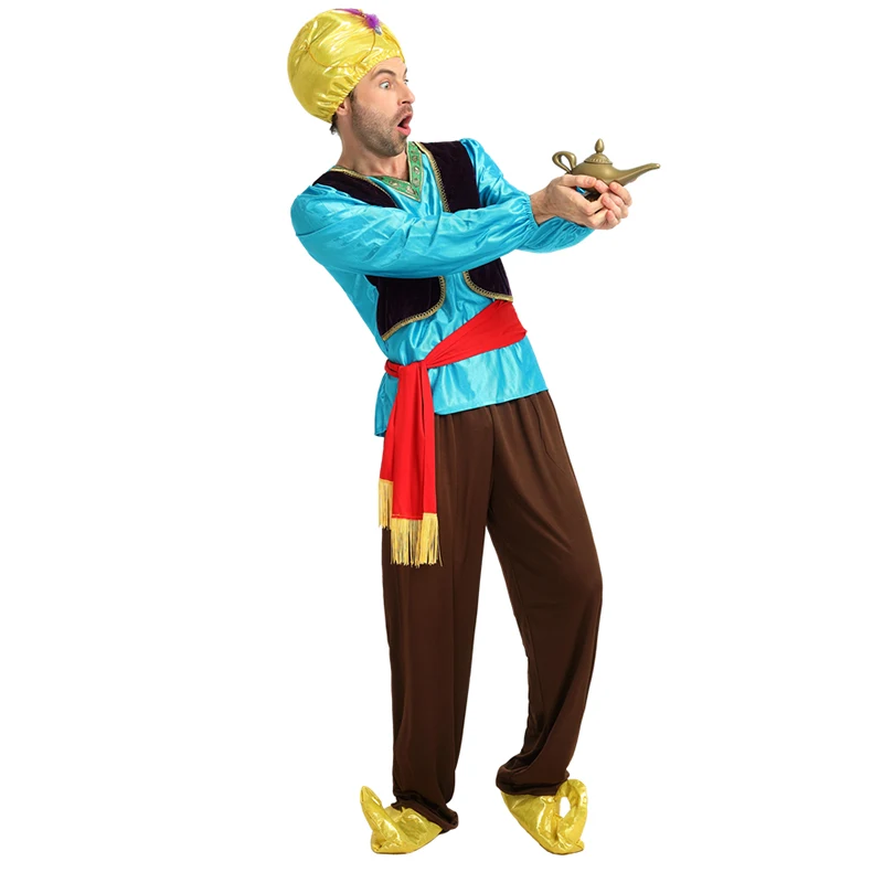 Cosplay Costume Set Arab Prince Stage Shows Holiday Cosplay Clothing for Men Middle East Prince Tops & Pants & Hats