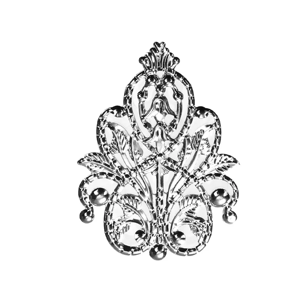 DoreenBeads Iron Based Alloy Embellishments Crown Silver Color Filigree Carved 48mm(1 7/8