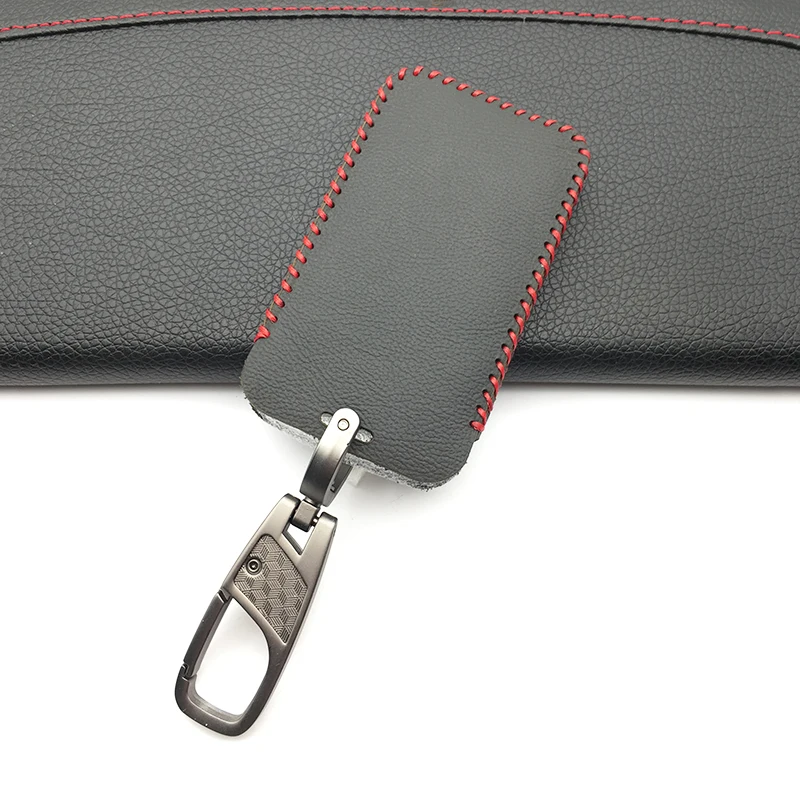100% Leather Car Key Case Keychain Protector Holder Accessories for Renault Laguna 2 Buttons Smart Remote Fob Shell Cover