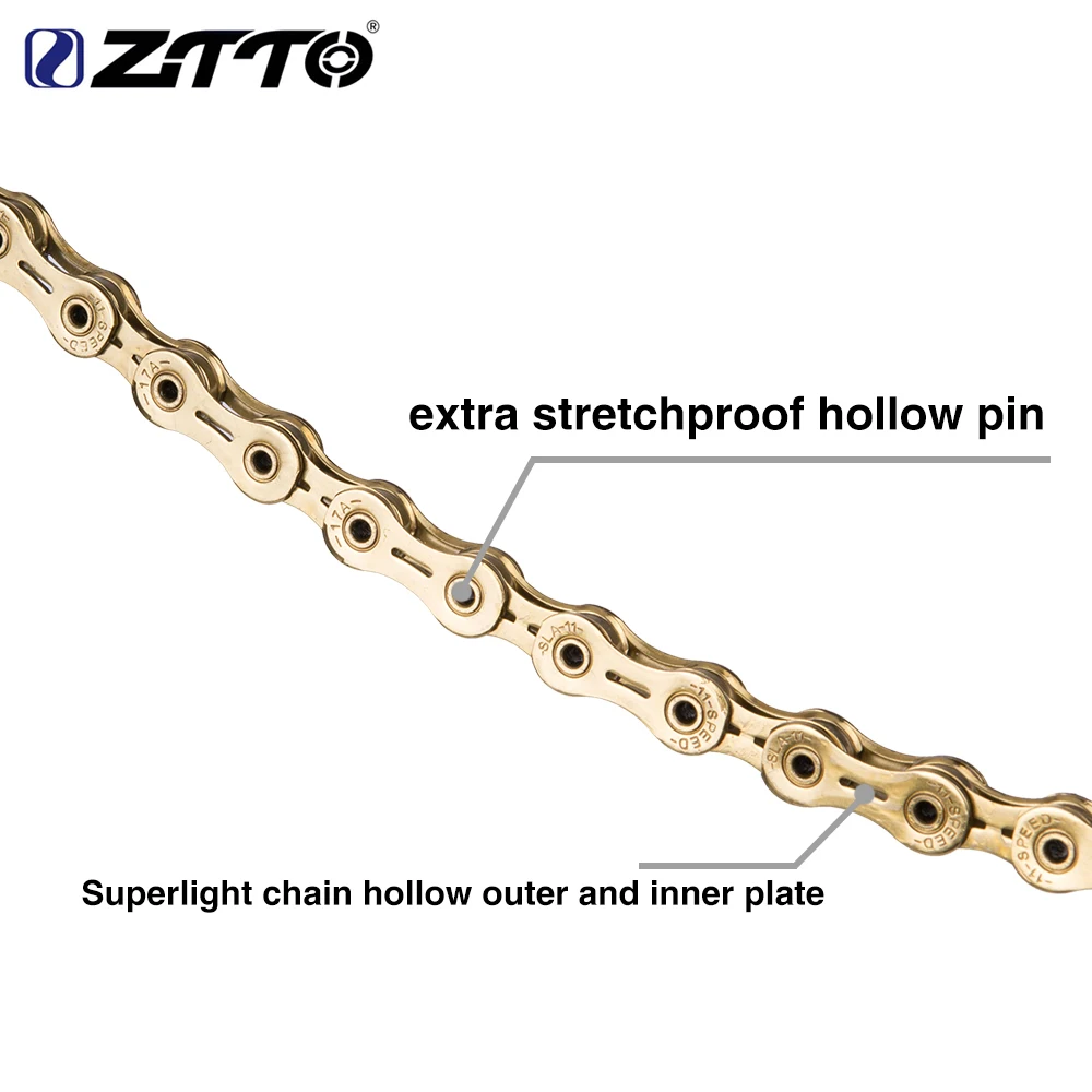 Mountain bike 9 10 11speed chains ultralight hollow bicycle parts golden SLR Chain for SHIMANO/Campanolo/SRAM 9s 10s 11 system