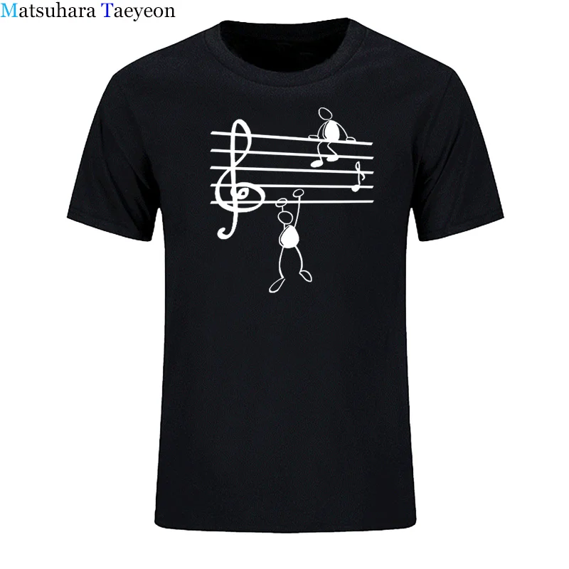 Music Notes Funny Print T-shirt Men Summer Style Cotton Short Sleeve O-Neck T Shirt Funny Tee Mans Top Clothing