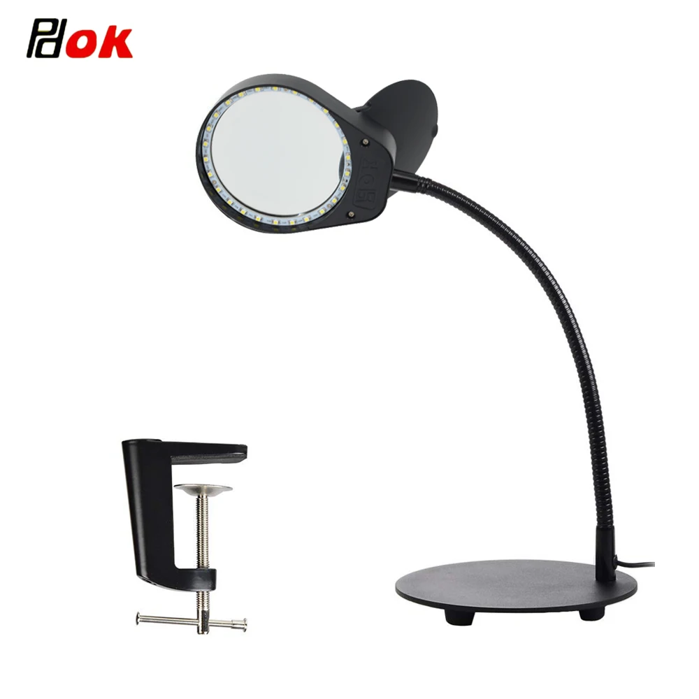 

Dimmable Magnifying 3x 10x Desk Lamp 2 in 1 Magnifier Table Lamp & LED Reading Light with Utility Clamp