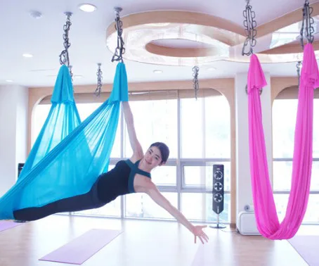 5 meters Elasticity Aerial Yoga Hammock Swing Multifunction Anti-gravity Yoga belts for yoga training