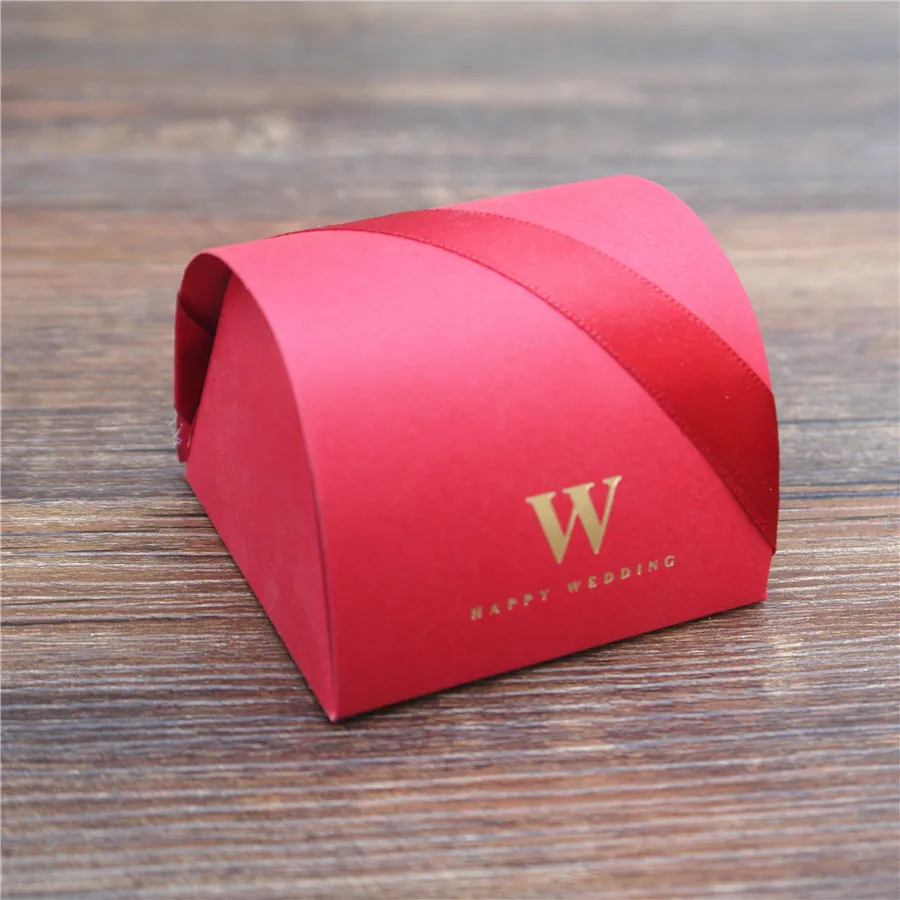 100pcs grace elegant wedding red Candy Boxes Treasure Box Wedding Favors Gift Box Party Shower Sweet Box