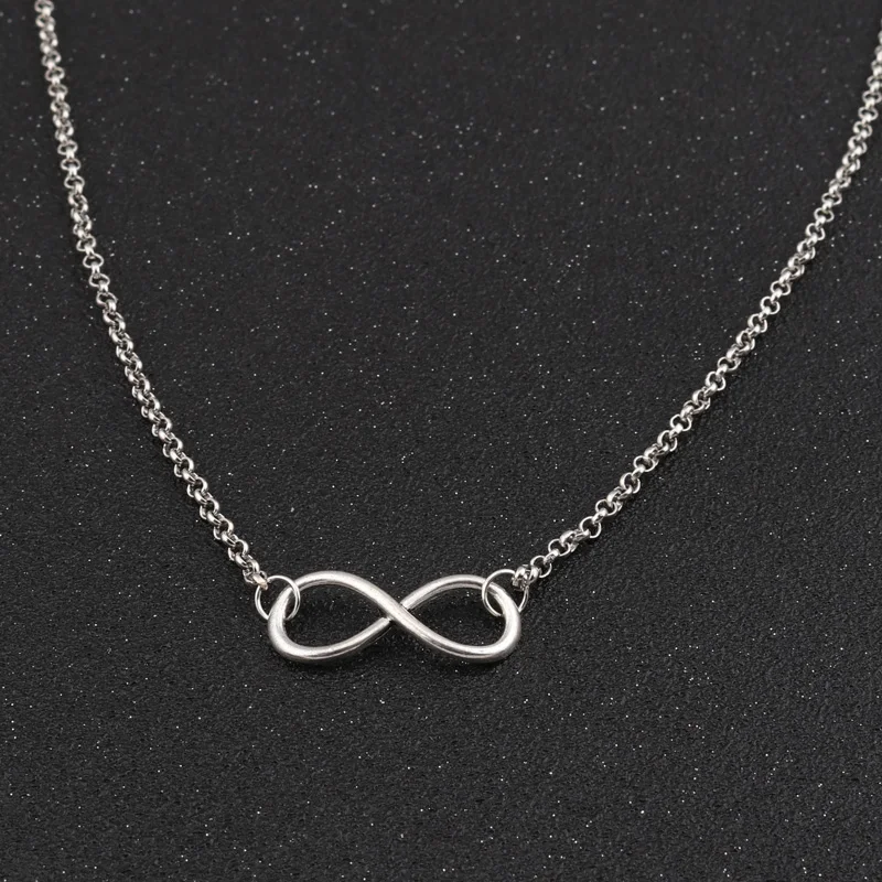 Aihua Neue Mode Silber Farbe Unendlichkeit Halsketten & Anhänger für Frauen Halsband Party Schmuck Geschenke Bijuter Kragen – Detail 8