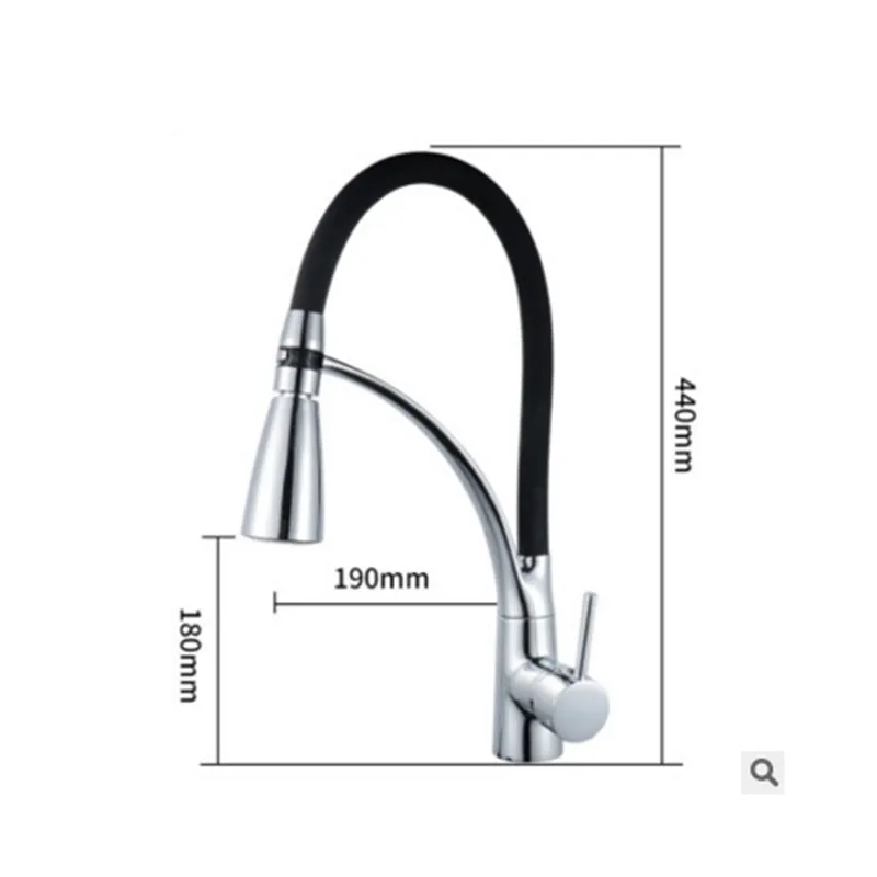 Kitchen Draw Faucet Household Multifunctional Kitchen Pot Cold and Hot Faucet Rotary Draw Spring Faucet