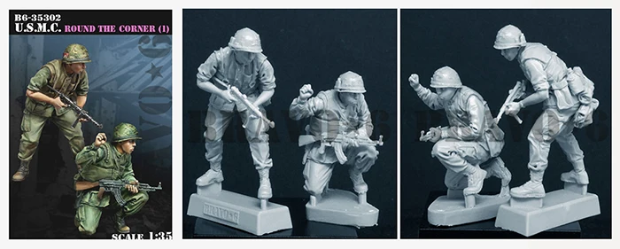 Unpainted Kit 1/35  around the corner vietnam characters  Resin Figure miniature garage kit