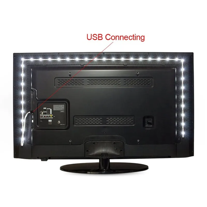 5v led luz de tira usb dc5v tv iluminação de fundo smd 3528 0.5 1 2 3 m com controle remoto ir rf para o desktop pc lâmpada fita do diodo