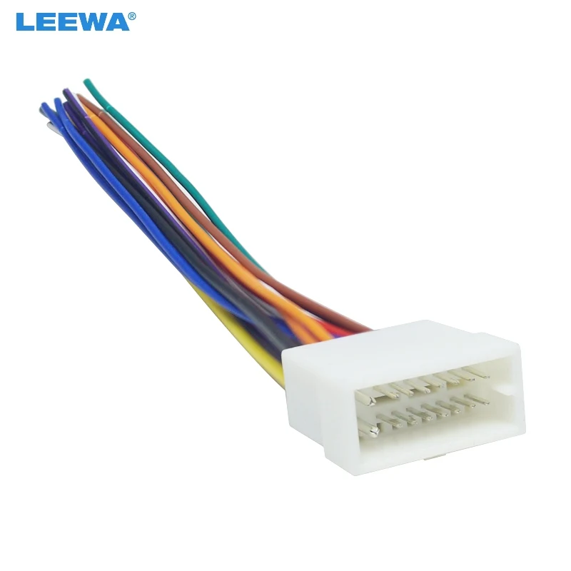 LEEWA Car 16pin Wire Harness Plug Cable Female Connector For MITSUBISHI/GALANT Clarion Car Radio Stereo #CA1670