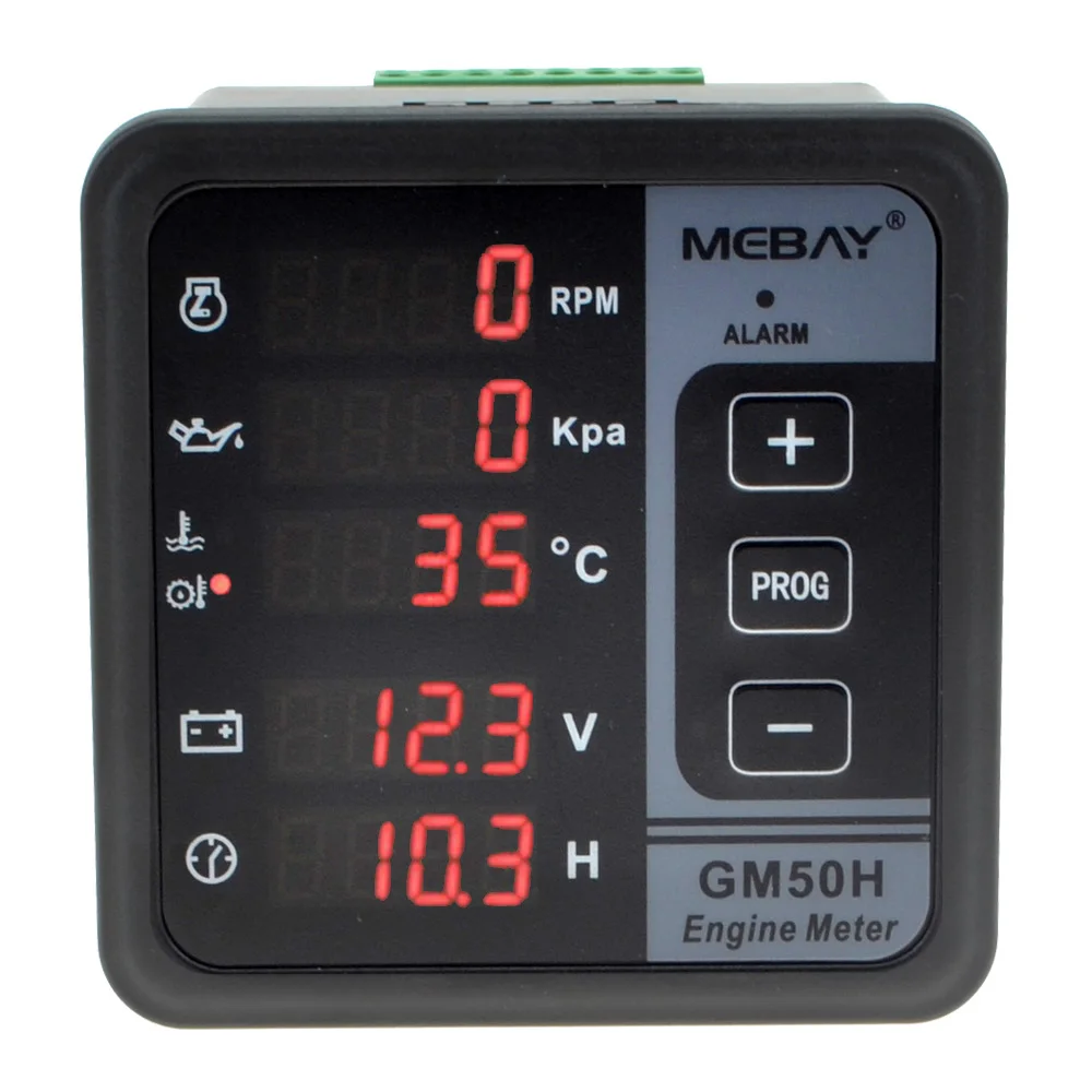 GM50H Engine Digital Multi-functional Meter Diesel Engine Monitor with Oil Pressure Gauge Rotating Speed Oil Temperature12001844