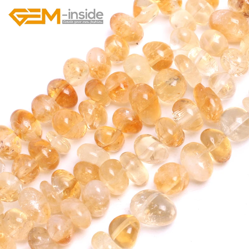 

5X8-10X12MM Freeform Citrin e( yellow quartz) Beads Natural Stone Beads Loose Bead For Bracelet Making Strand 15" DIY !