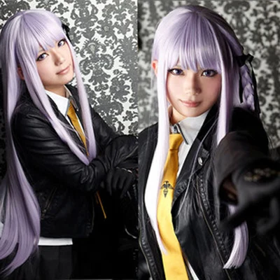 Anime Danganronpa Kirigiri Kyouko Wig Cosplay Costume Dangan Ronpa Women Long Synthetic Hair Halloween Party Role Play Wigs