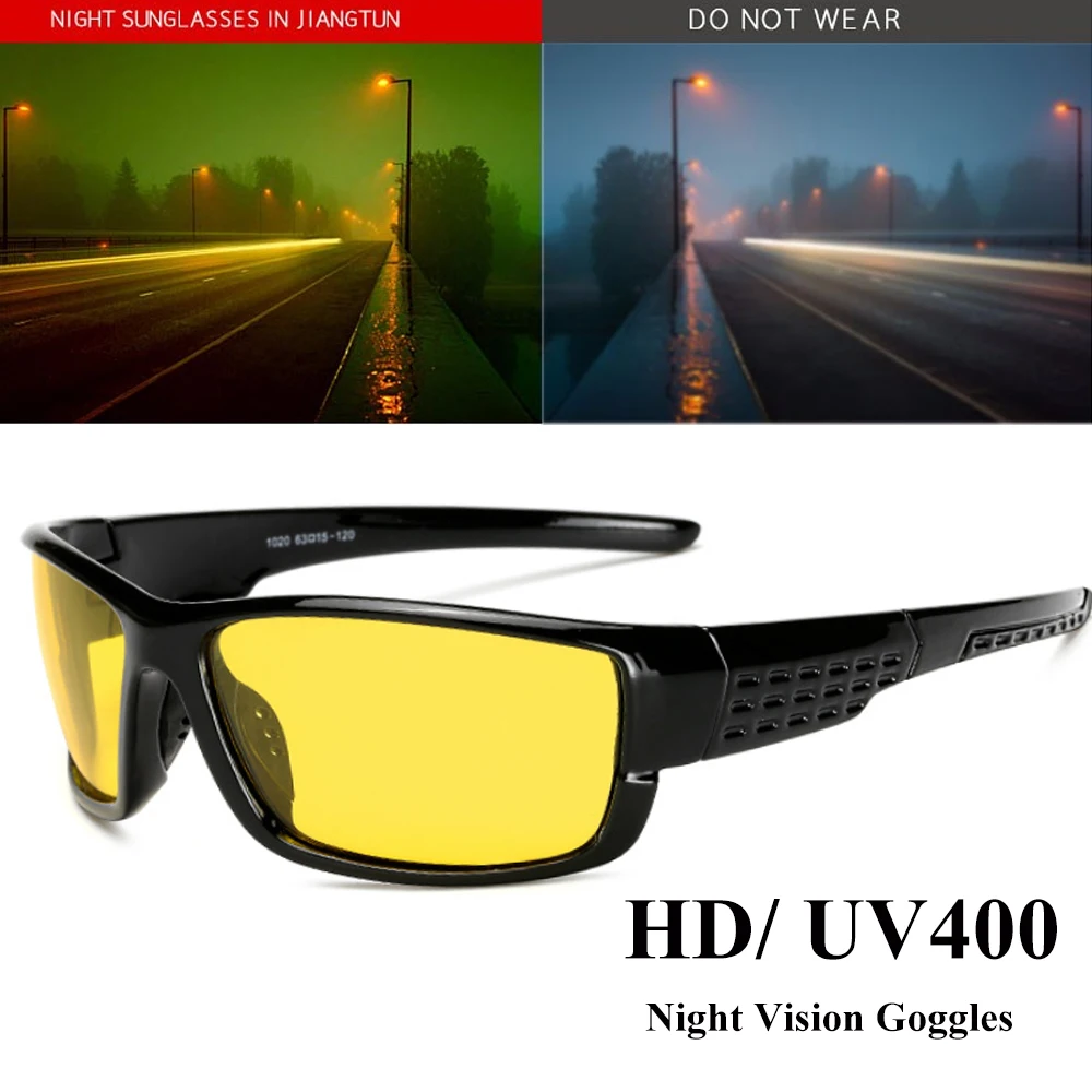 2019 Hot Sale Night Driving glasses Anti Glare Glasses For Safety Driving Sunglasses Yellow Lens Night Vision Goggles WarBLade