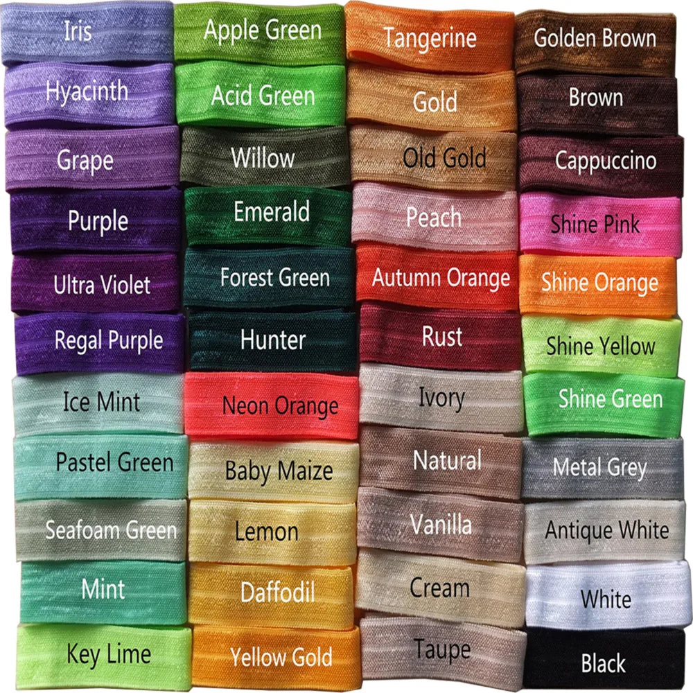 5 Yards Elastic Bands 5/8\'\' Fold Over Elastic Ribbon 16MM FOE DIY Garment Accessories Sewing Elastic Headband Hair Bow Elastic