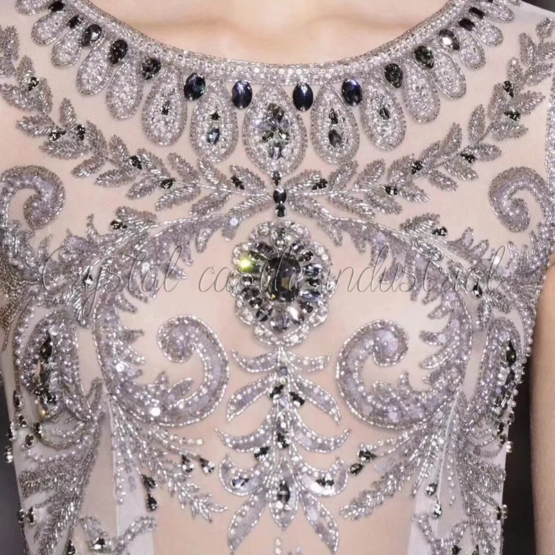 Kristall Burg Hotfix Kristall 5A Beste Strass Flatback Steentjes Perlen Strass Hot Fix Klar Weiß AB Strass Für Kleidung – Detail 16