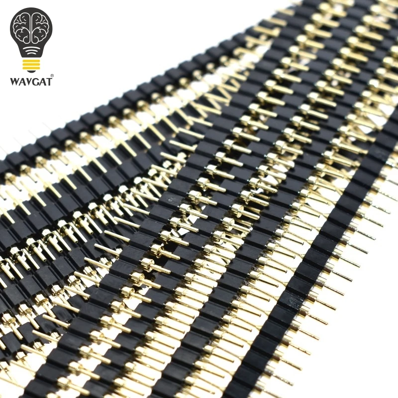 10PCS 2.54mm Pin Header Female Single Row 40 Pin 2.54mm Round Pin Connector 1x40 WAVGAT