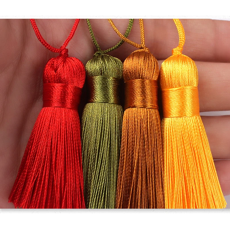 5 Stück/Set 5cm Quasten Hängende Seidenquasten Fransen zum Nähen Zierquasten Schlüsselanhänger DIY Dekorative Vorhang-Accessoires – Detail 7