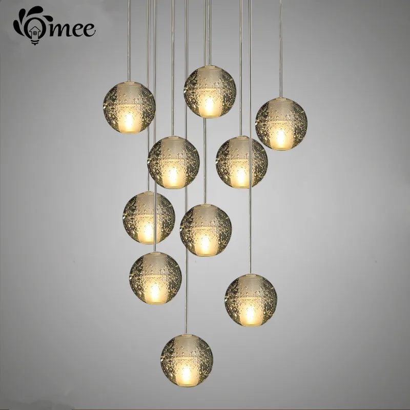 

Modern LED Pendant Stair Lights Bar Loft Coffee Living Room Lighting lustres e pendentes para sala de jantar Glass Pendant Lamps