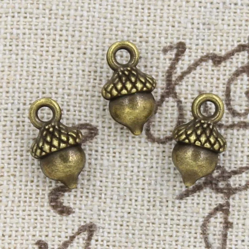 15pcs Charms Nut Hazelnut Hazel 13x7mm Antique Making Pendant fit,Vintage Tibetan Silver Color Bronze,DIY Handmade Jewelry