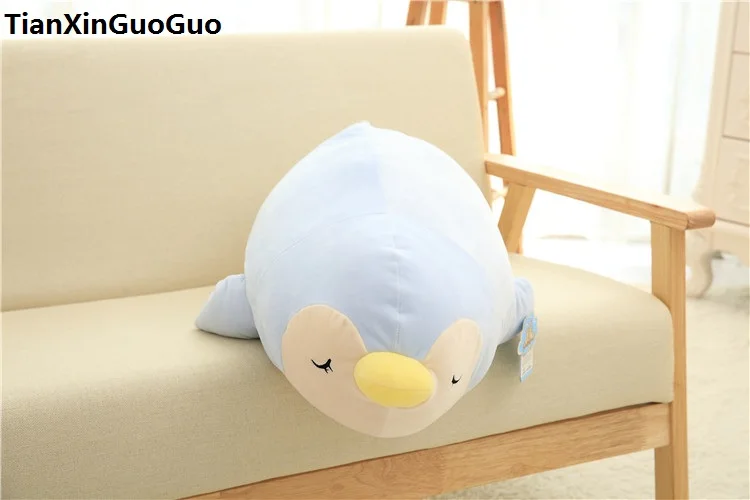 

large 70cm blue cartoon penguin plush toy down cotton penguin very soft doll throw pillow birthday gift s0624