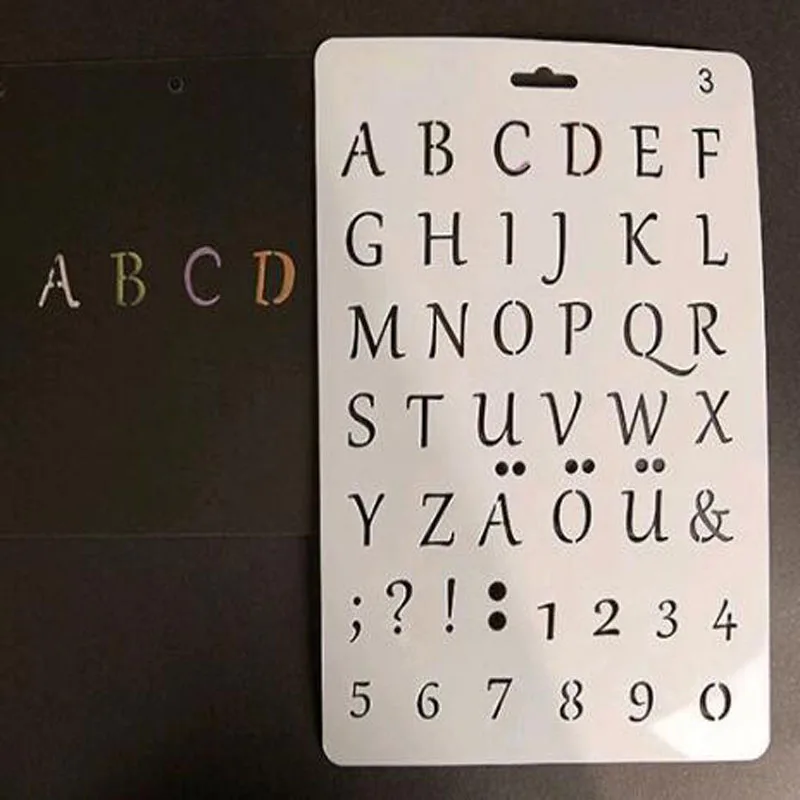 1pc Letters Multifunctional Stencil For Decor Ruler Production Manual Material Painting Template Reusable Office School Supplies