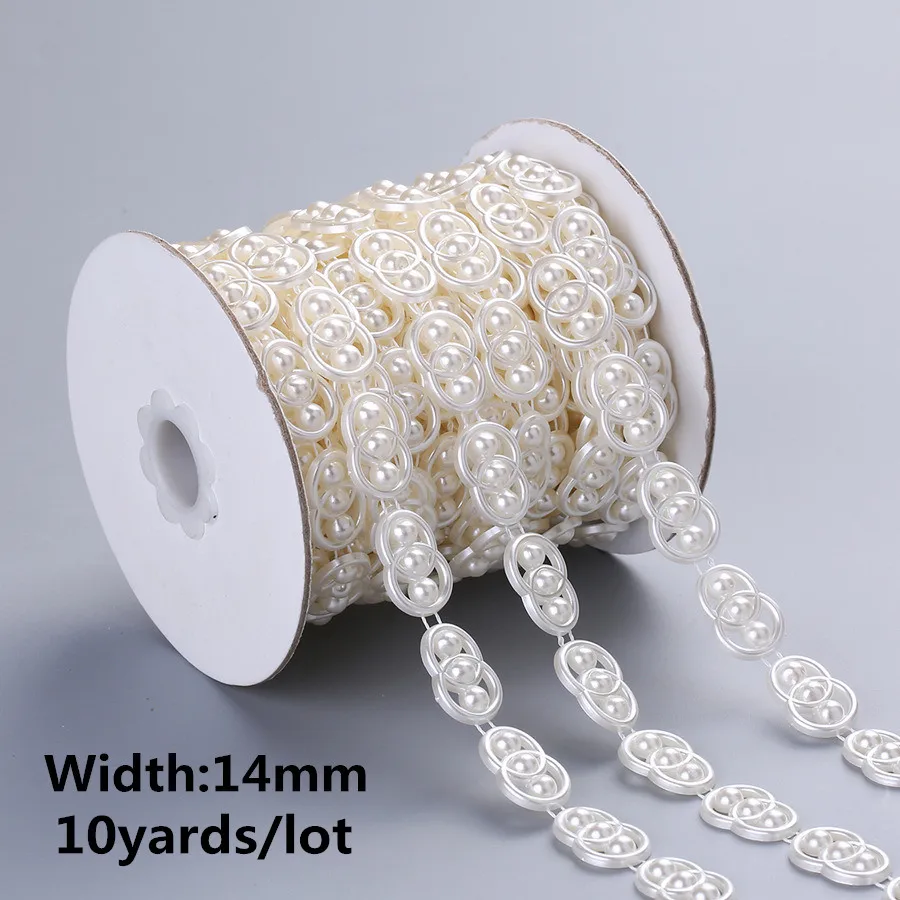 10yards/5yards ABS Imitation Pearl Beads Chain Banding Trim Sewing for DIY  Wedding Party Craft Headband 25 designs choose