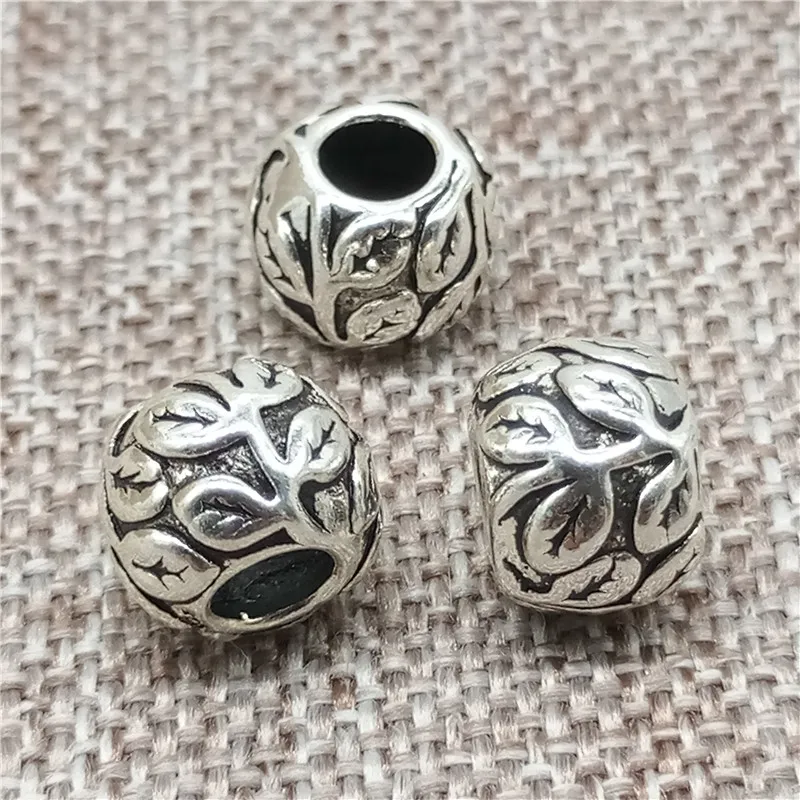 

2pcs of 925 Sterling Silver Tree Leaf Beads Spacer 4mm Hole for Bracelet Necklace