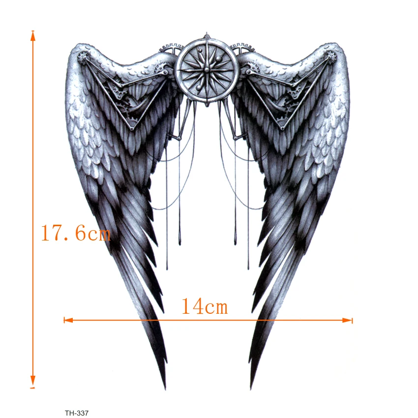 Mechanical Wings Waterproof Temporary Tattoo Sticker On Body  Art Tattoo Fake Tattoo Tatouage Henna Temporary Tatoo Sleeve