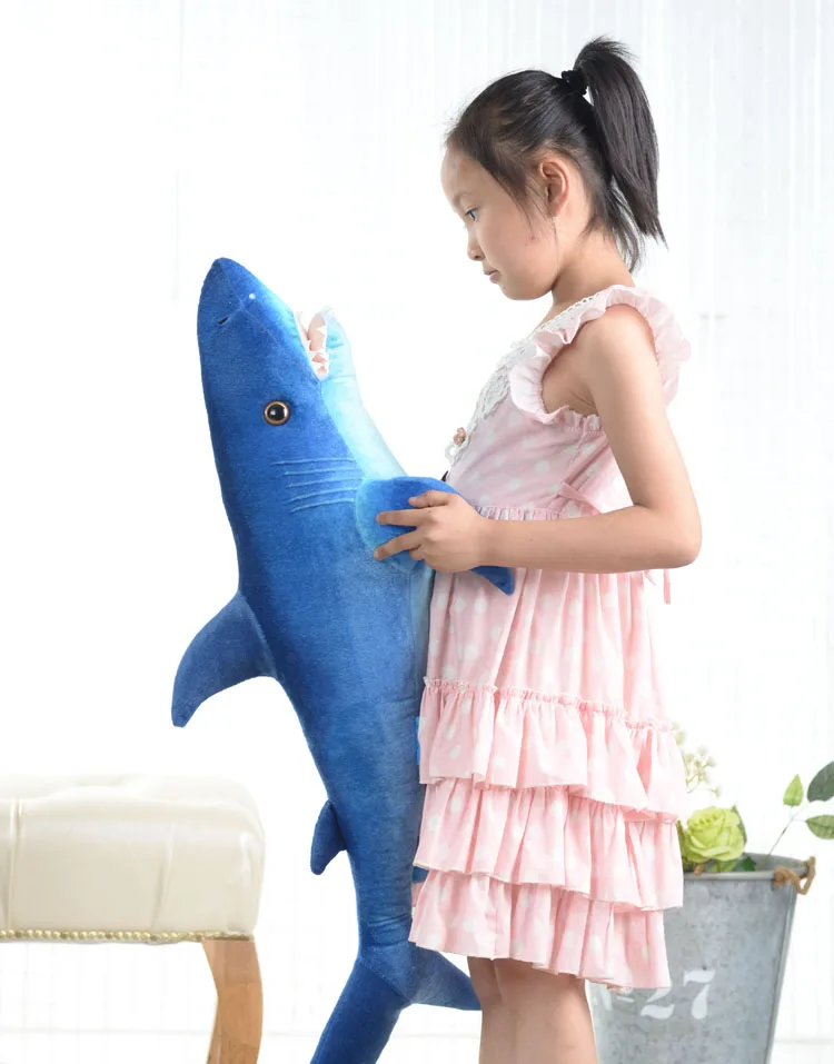 dark blue shark plush toy,throw pillow ,sofa cushion birthday gift h2977