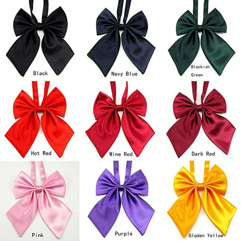 1Piece Women Tie Red Butterfly Women's Bow  Black Knot Female Girl Student Hotel Clerk Waitress Neck Wear Ribbon s green