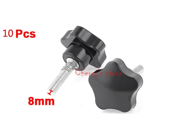 

Pentangle Head Deaign 8mm Male Dia Screw Mount Clamping Knob 10 Pcs