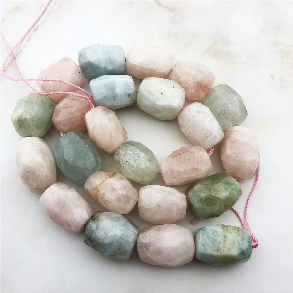 Wholesale Natural Morganite Stone Faceted Beryls Gem Stone Nugget Beads,Genuine Gem Loose Bead For Jewelry