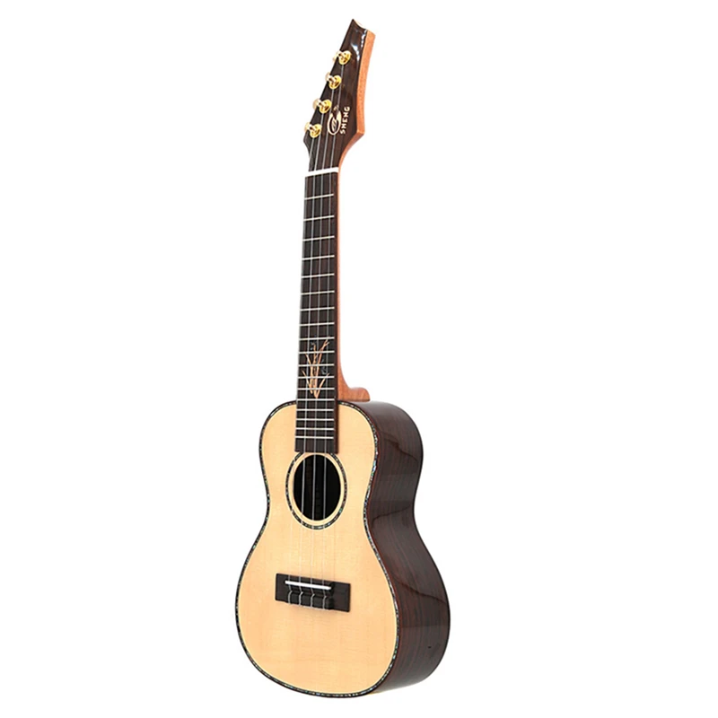 High-grade 23/26 inch Ukulele AAAA select Ingman Solid Wood Spruce Top Ukelele Back Rosewood Mini Hawaii Guitar Gloss Finish