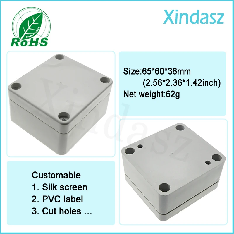 

(10pcs/Lot)65*60*36mm plastic outdoor enclosures plastic pcb enclosures,Small plastic waterproof enclosures