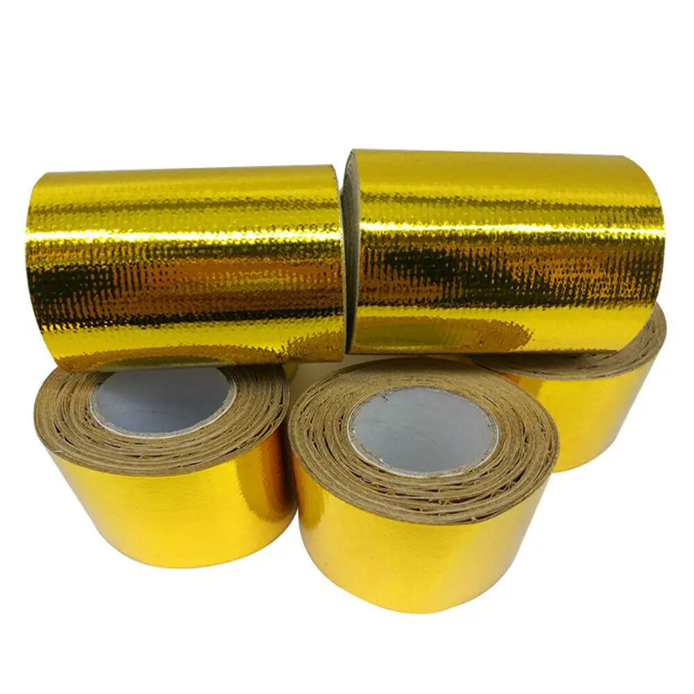 Continuous Gold Reflective Heat Shield Self Adhesive Wrap Tape Pouvoir 2