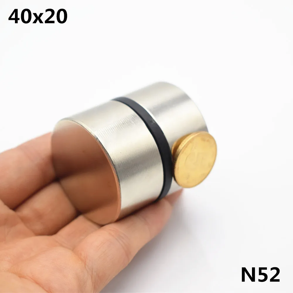 2pcs Neodymium Magnet N52 40x20 mm Super Strong Round Rare earth Powerful NdFeB Gallium metal magnetic speaker N35 40*20 Disc