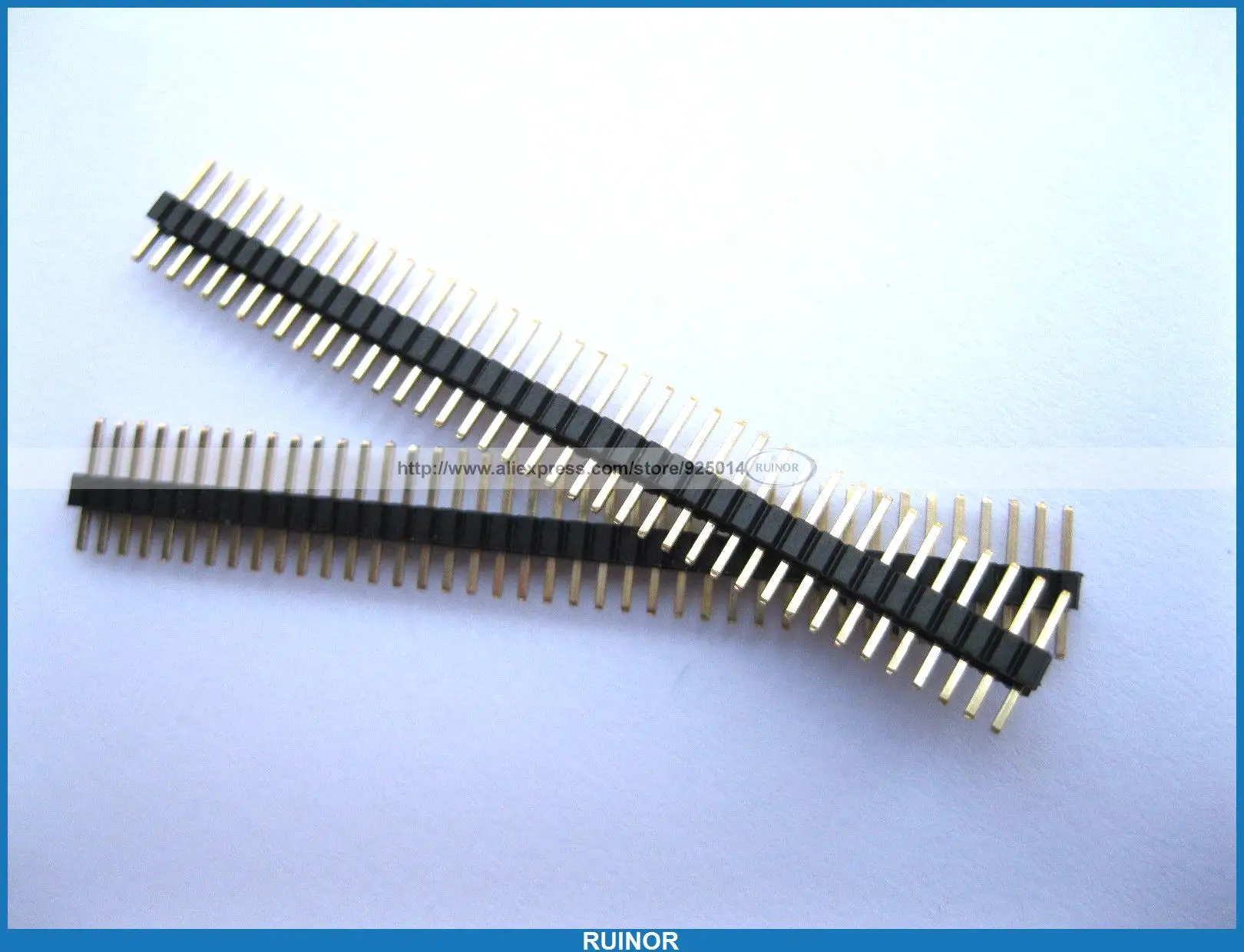 200 Pcs 2.54mm Breakable Pin Header 1x40 40pin Male Single Row Strip Gold Plated