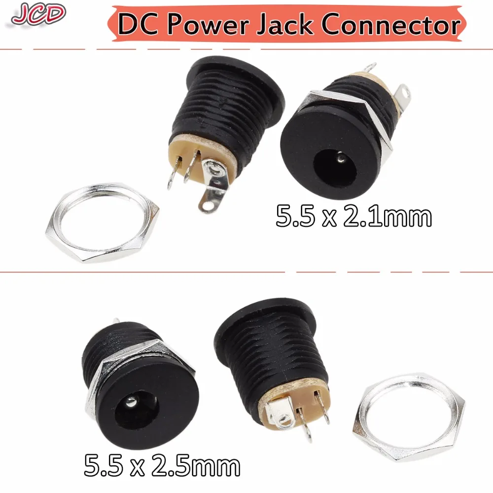 JCD DC Power Jack Socket Connector 5.5*2.1MM 5.5 x 2.1 5.5 x 2.5 mm Male / Female DC-005 DC022 DC022B DC-025M DC099 DC Power